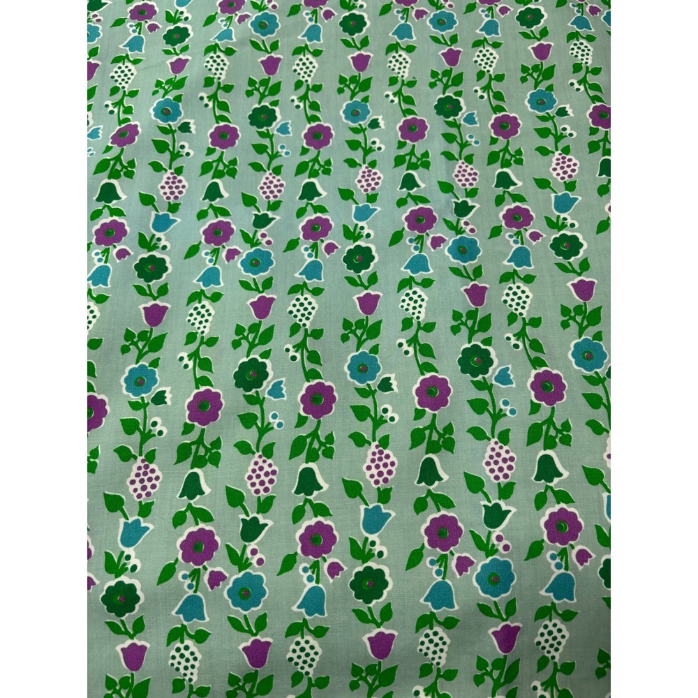 ✨ GORGEOUS GROOVY FLOWER VTG COTTON FABRIC - Burlington 2.7 yards 100"x45" 1971 - Picture 3 of 4
